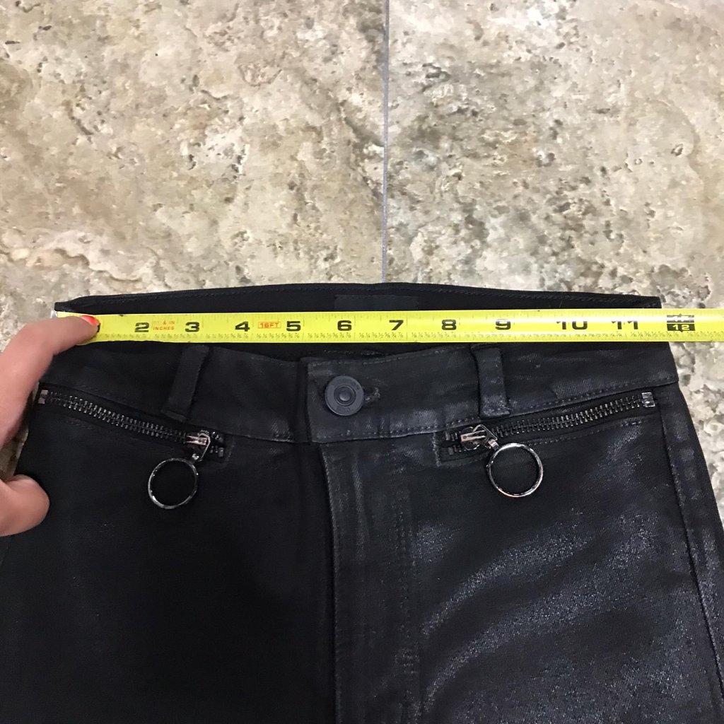 Nwt Hudson Skinny Slim Fit Leather Feel Jean Pant 25 Runs 23-24